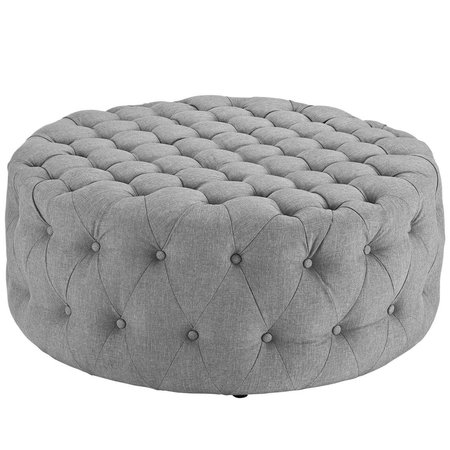 MODWAY 16.5 H x 40 W x 40 L in. Amour Upholstered Fabric Ottoman, Light Gray EEI-2225-LGR